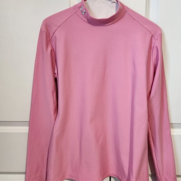 Under Armour Women’s Pink Mock Neck Compression Long Sleeve Top Size XL - Picture 1 of 9